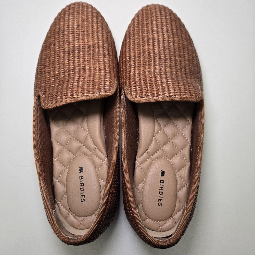 Birdies Women's The Starling Loafer Brown Raffia Size‎ 7 Woven Coastal Old Money